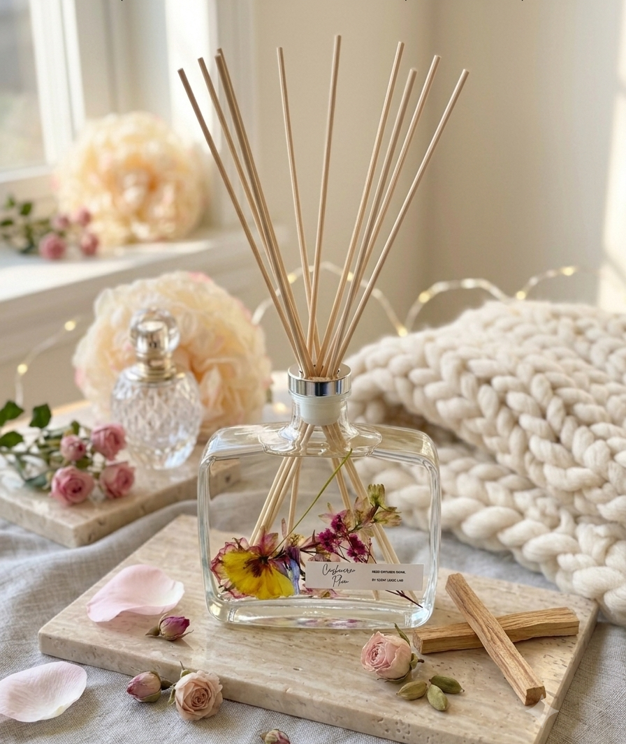 Handmade Botanical Reed Diffuser 12 oz | Premium Aromatherapy Home Fragrance & Decor