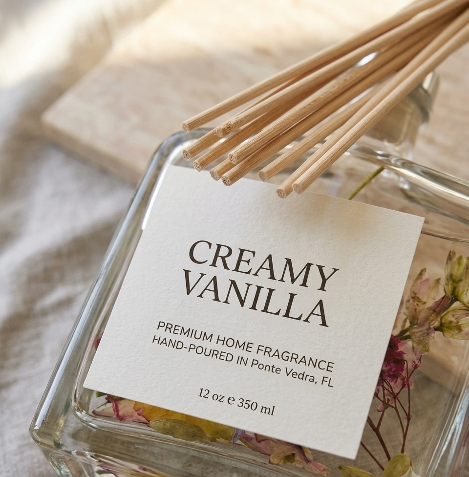 Handmade Botanical Reed Diffuser 12 oz | Premium Aromatherapy Home Fragrance & Decor