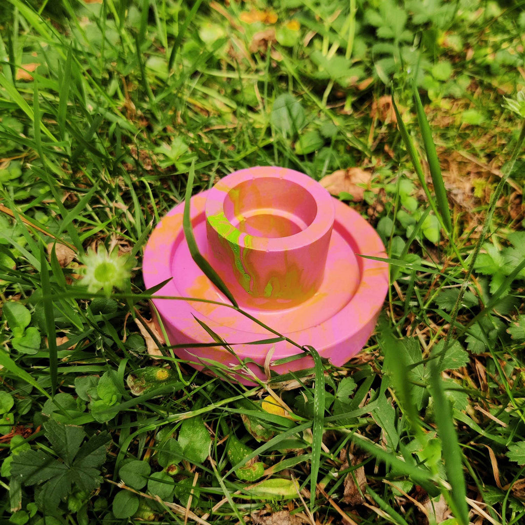 Vivid colours candle stick holders, pink pillar candle holder, aesthetic room decor, summer table decor, unique gift idea for sister-4