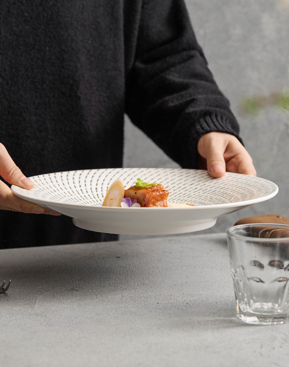Meteor Shower Ceramic Plate | Elegant Round Pasta & Dinner Dish for Fine Dining