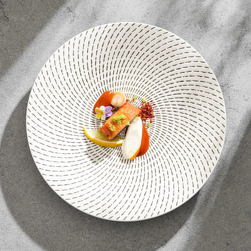 Meteor Shower Ceramic Plate | Elegant Round Pasta & Dinner Dish for Fine Dining