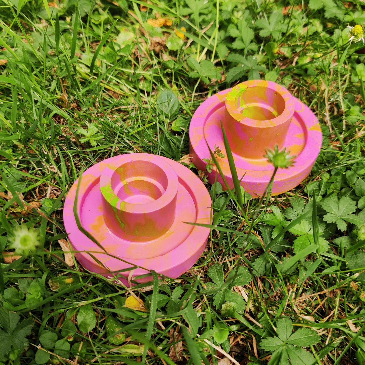 Vivid colours candle stick holders, pink pillar candle holder, aesthetic room decor, summer table decor, unique gift idea for sister-3